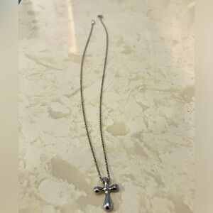 Authentic Tiffany & Co Elsa Peretti cross silver necklace